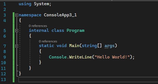 Top Level Statements in code