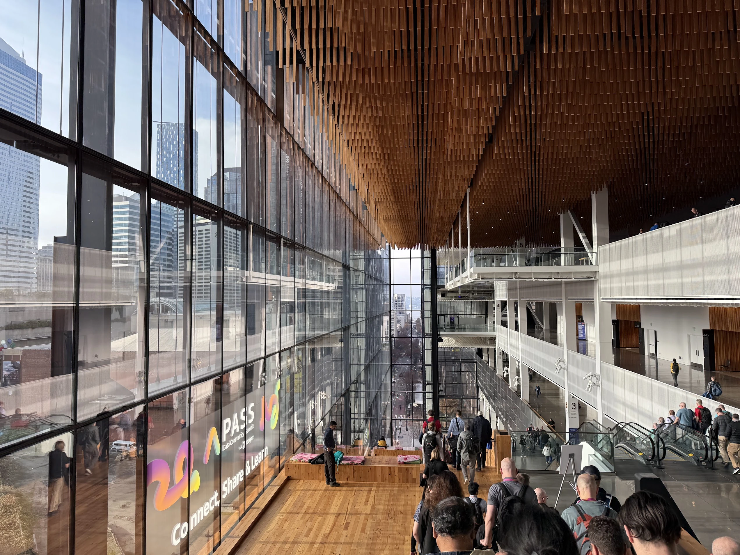 Inside Seattle convention center at SQL Pass