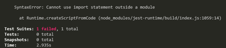 SyntaxError - Cannot use import statement outside a module