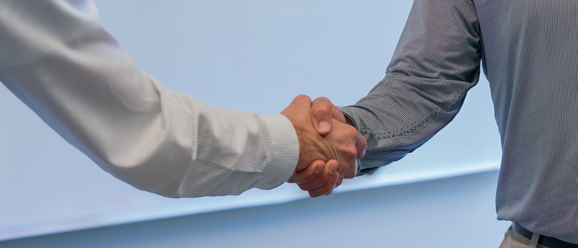 Sales rep hand shaking