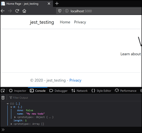 Local hosting jest_testing