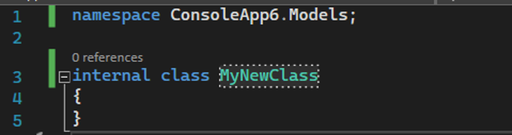 New Namespace in code